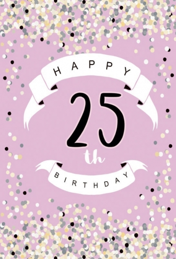 Glitter Pink Girl 25th Happy Birthday Backdrop Party Photography Background