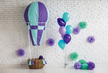 Hot Air Balloon Baby Shower Backdrop Birthday Party Photography Background