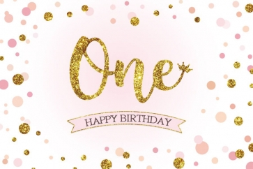 Baby Gold Glitter One Happy First Birthday Backdrop Photography Background