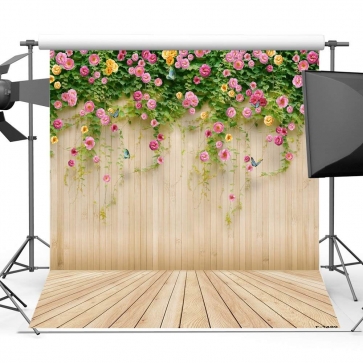 Vinyl Wooden Photo Background For Photography Flowers Backdrop