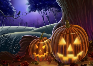 Scary Pumpkin Theme Halloween Photo Backdrop Stage Photography Background Decoration Prop