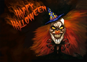 Scary Clown Theme Happy Halloween Party Backdrop Stage Photography Background Decoration Prop