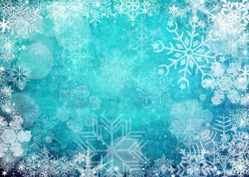 White Snowflake Backdrop Blue Background Christmas Party Decoration Prop
