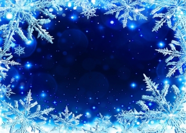 Dark Blue Background Christmas White Snowflake Backdrop Photo Booth Photography Decoration Prop