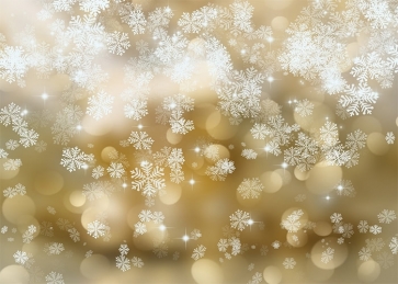 Gold Glitter White Snowflake Backdrop Christmas Party Decoration Prop Photography Background