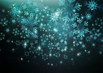 Bliue Snowflake Backdrop Stage Decoration Prop Christmas Party Photography Background 