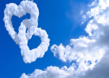Love Heart Shape Cloud Backdrop Decoration Prop Photo Booth Photography Background