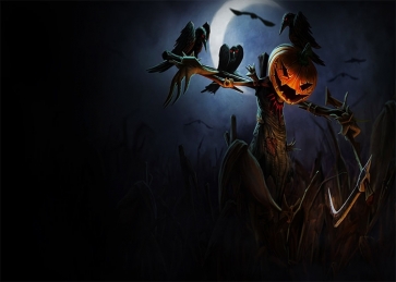 Dark Pumpkin Grim Reaper Crow Halloween Party Backdrop Stage Decoration Prop Photography Background 