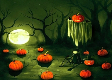 Scary Red Pumpkin Ghost Halloween Stage Backdrop Prop Photo Booth Photography Background Decoration Prop