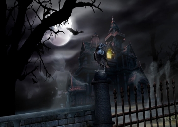 Scary Dark Castle Halloween Backdrop Stage Decoration Prop Photo Booth Photography Background