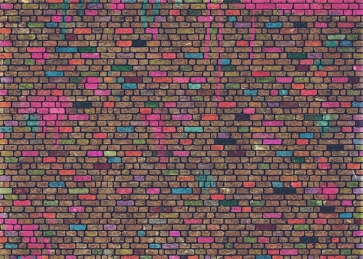 Personalise Colorful Wall Brick Backdrop Studio Photo Booth Video Photography Background