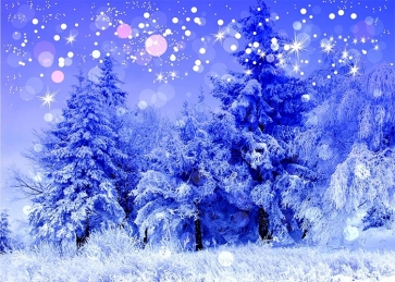 Snow Covered Forest Winter Wonderland Backdrop Christmas Party Photography Background