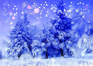 Snow Covered Forest Winter Wonderland Backdrop Christmas Party Photography Background