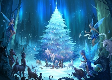 Fairy Tale World Wonderland Christmas Tree Backdrop Party Decoration Prop Photography Background