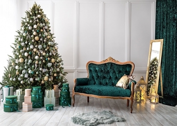 Christmas Tree Backdrop Party Living Room Decoration Prop Photo Booth Photography Background 