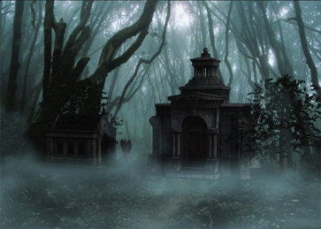 Terrifying Dark Forest Graveyard Backdrop Halloween Party Decoration Prop Photography Background
