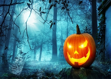 Scary Forest Pumpkin Theme Halloween Party Backdrop Decoration Prop Background