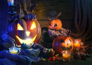 Scary Pumpkin Theme Wood Wall Halloween Party Backdrop Decoration Photography Background