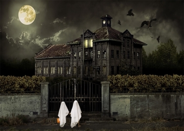 In The Full Moon Terrifying Castle Halloween Party Backdrop Decoration Prop Background