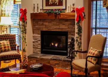 Retro Rock Stone Fireplace Backdrop Christmas Backdrops For Photography