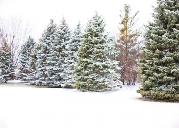 Christmas Tree Winter Scene Backdrops Photo Booth Photography Background