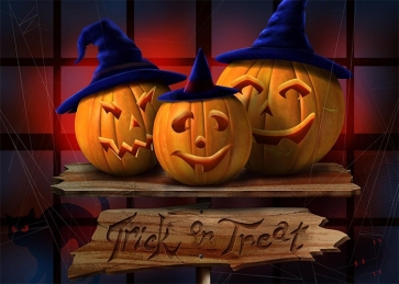 Trick Or Treat Pumpkin Theme Halloween Picture Backdrop Party Photography Background