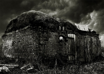 Terror Dark Scary Deserted Stone House Halloween Backdrop Studio Photography Background