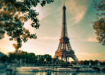 Summer Paris Eiffel Tower Backdrop Party Studio Photography Background