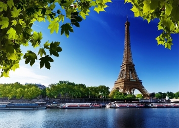 Paris Seine River Cruise Eiffel Tower Backdrop Party Studio Photography Background