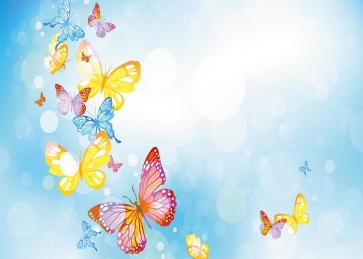 Colorful Butterfly Backdrop Baby Shower Birthday Party Photography Background