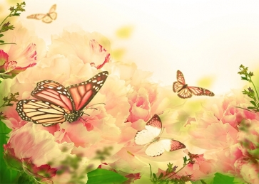 Personalized Yellow Background Flower Butterfly Backdrop Party Studio Photography Prop
