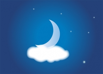 Above White Cloud Crescent Moon Backdrop Baby Shower Party Photography Background