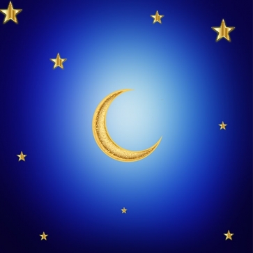Gold Crescent Moon And Stars Backdrop Baby Shower Wedding Party Photography Background