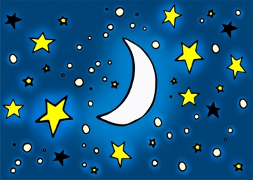 Cartoon Cute Moon And Stars Photo Backdrop Baby Shower Party Photography Background