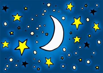 Cartoon Cute Moon And Stars Photo Backdrop Baby Shower Party Photography Background