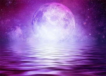 Purple Large Full Moon Backdrop Party Stage Studio Photography Background