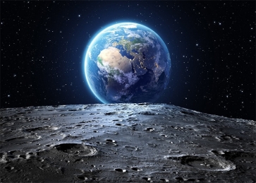 Blue Earth Moon Surface Backdrop Party Studio Stage Photography Background