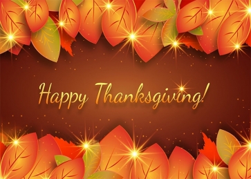 Shining Red Leaf Theme Happy Thanksgiving Backdrop Party Photography Background
