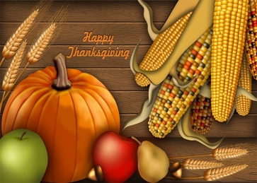 Cartoons  Pumpkin Corn Theme Happy Thanksgiving Party Backdrop Photography Background