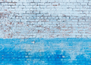 Retro Blue And White Brick Wall Backdrop Studio Photography Background 