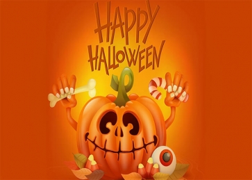 Cartoon Pumpkin Theme Halloween Party Photography Backdrop