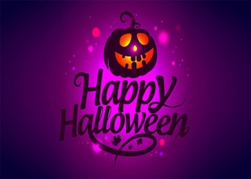 Pumpkin Theme Purple Happy Halloween Backdrop Party Photography Background
