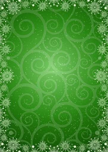 Personalized Green Background Snowflake Christmas Backdrop