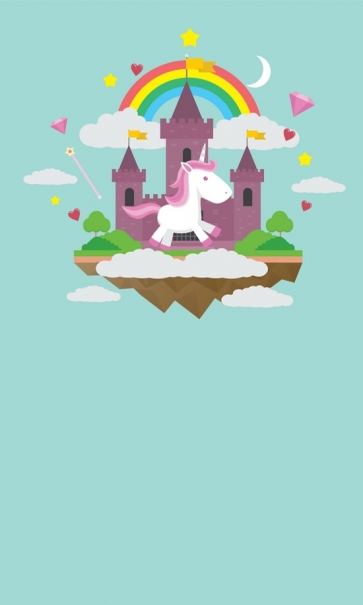 Rainbow Castle Photo Background Unicorn Backdrop For Baby