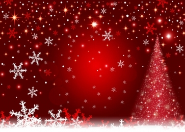 Red Snowflake Background Merry Christmas Photo Backdrop Stage Decoration Prop