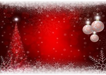 Red Snowflake Christmas Tree Background Merry Christmas Photo Backdrop Stage Decoration Prop