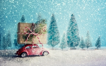 Snowflake Car Gift Box Christmas Photo Booth Backdrop  Photography Background Decoration Prop