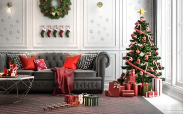 Christmas Tree Theme Christmas Photo Booth Backdrop Photography Background Decoration Prop