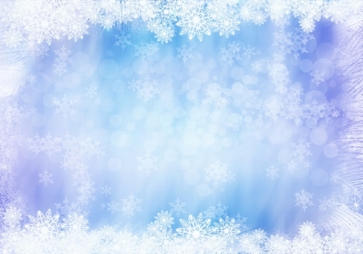 Glitter Snowflake Blue Christmas Party Photo Backdrop Stage  Photography Background Decoration Prop