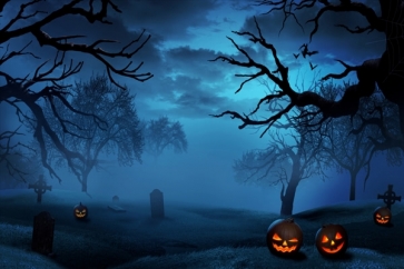 Scary Cemetery Forest Halloween Party Backdrop Stage Background Decoration Prop